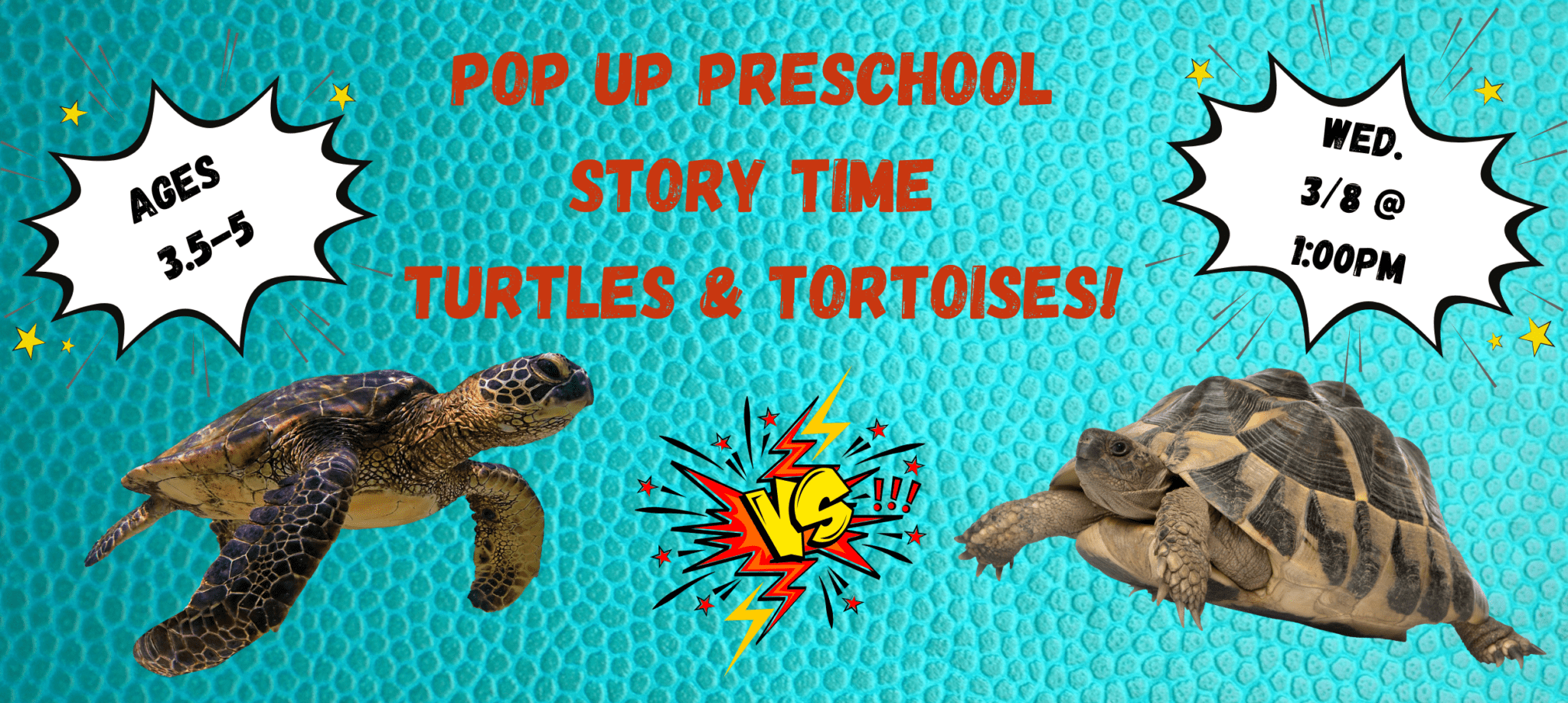 Pop Up Story Time Turtles & Tortoises - La Grange Park Public Library