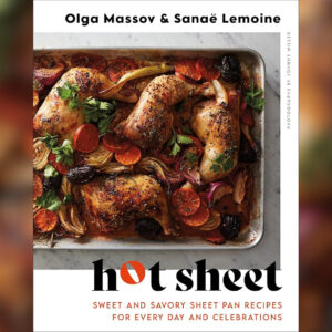 Cover of Hot Sheet showing roasted chicken legs with citrus slices